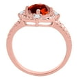 thumbnail image 3 of Mauli Jewels Rings for Women 1.87 Carat Garnet and Diamond Ring 4-Prong 10K Rose Gold, 3 of 6