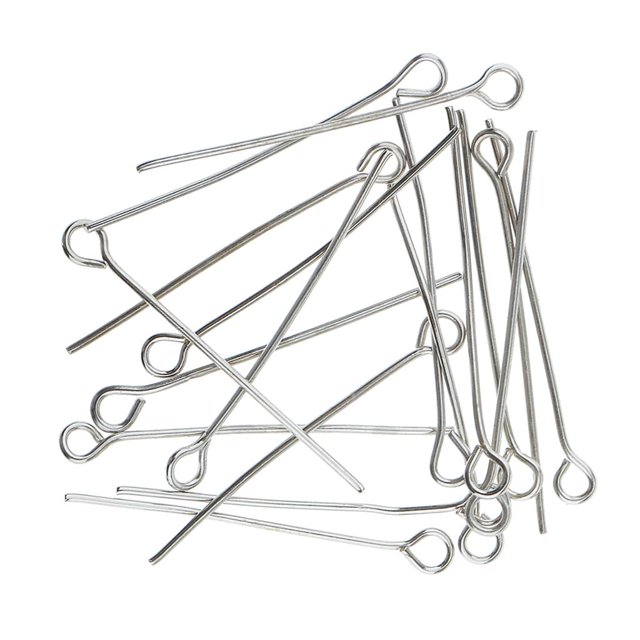 Venta al por mayor 100 piezas de material acero inoxidable alfileres de ojos joyería que hace halzgos 17 mm / 30 mm 30mm BLESIY alfileres de ojo para la fabricación de joyas