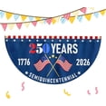 thumbnail image 2 of Usa 250Th Anniversary Semiquincennial Bunting Flag 17.7X35.4", 1776-2026 250 Years Of Freedom Patriotic Half Circle Banner, Double Sided American Independence Day Bunting, 2 of 7