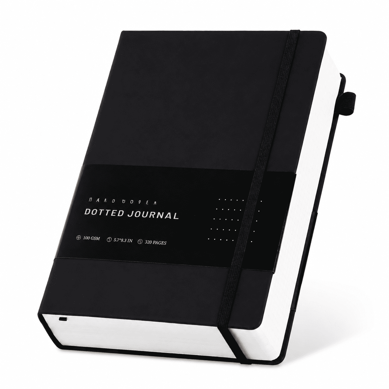 Black Dotted A5 Hardcover Leather Journal Notebook with 320 Pages