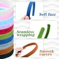 thumbnail image 4 of 10 Pack Wide Thick Velvet Fluffy Cloth Fabric Covered Plastic Headbands Candy Colorful Winter Elastic Plain Hair Bands Hard Hair Hoop Crown Tiara Base Crafting DIY Accessories for Women Girls, 4 of 4