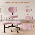 thumbnail image 6 of OMNIBERG Ergonomic Cross Legged Office Chair, Criss Cross Desk Chair ADHD Meditation Yoga Seat with Adjustable Height, Lumbar Support and Footrest, Kneeling Chair with Wheels, Pink, 6 of 7