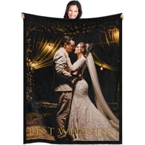 Custom Blanket with Photos Customized Blanket Personalized Blanket Gifts for Mom, Dad,Christmas, Birthday(1-Photo, 72 * 54in)