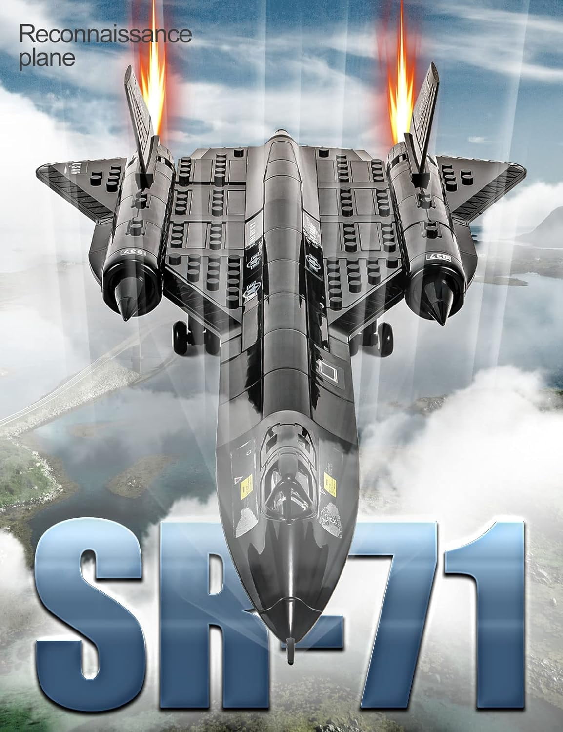 Military Series SR-71 Reconnaissance Aircraft Jet Blackbird Air Force Building Block Set (183 Pieces) compatible with Lego-technic ,lego-technic toys with building and Military