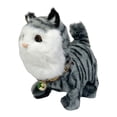 thumbnail image 4 of Juguete electrónico interactivo para gatos que caminan, mascota que mueve cola, educativo, vívido, electrónico, animado, para niños y niñas. gris, 4 of 7