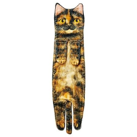 

SQUARE CARMEN Facial Cat Towel For Bathroom Kitchen - Cute Cat Hanging Towel Decoration Animal Towel Face Towel Cat Decoration - Funny Housewarming Cat Gift For Cat Lovers Brown