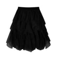 thumbnail image 5 of Tulle Skirts for Women Elastic Waist Ruffled Mesh Puffy Ballet Tutu Skirts 50s Carnival Party Mini Skirt, 5 of 5