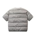 thumbnail image 3 of FRSASU Men's Short Sleeve Puffer Cardigan Jackets Zip up Windproof Warm Padded Jackets Coat Lightweight Quilted Gilet with Pockets Gray, 3 of 4