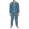 thumbnail image 3 of Fuzoiu Sailboat With Sailing Print Men's Long-Sleeved Pajama,Lounge Button Down Nightwear,Mens Notch Collar Pajama Set -XX-Large, 3 of 7