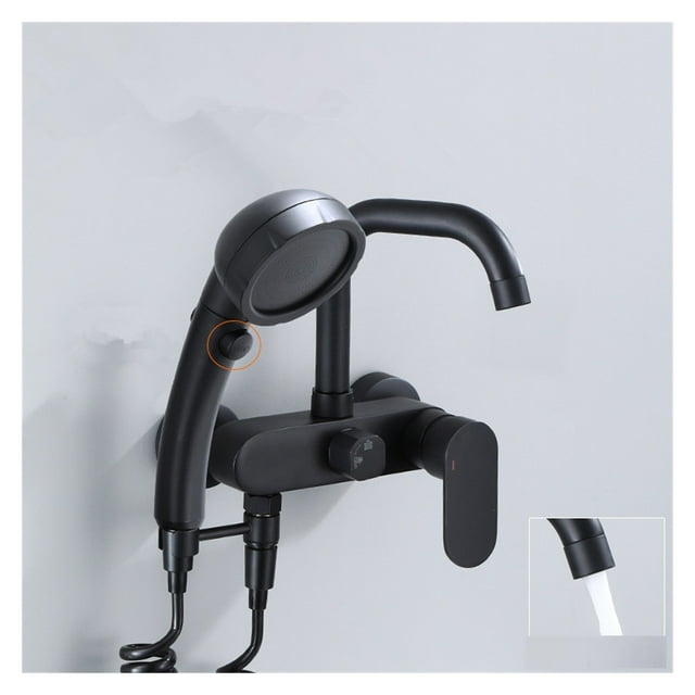 Tuqiu Kitchen Faucet With Spray Gun Swivel Kitchen Sink Mixer Tap Hot & Cold Wall Mounted With Spray Gun Rotating Sink Mixer ,Effortless Installation