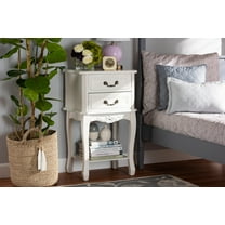 Baxton Studio Gabrielle Traditional French Country Provincial White-Finished 2-Drawer Wood End Table
