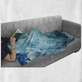 thumbnail image 6 of Grunge Soft Flannel Fleece Throw Blanket, Grunge Abstract Illustration with Night Forest Cloudy Sky Nature Landscape Picture, Cozy Plush for Indoor and Outdoor Use, 50" x 70", Blue Teal, by Ambesonne, 6 of 6