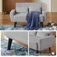 thumbnail image 6 of Soscana Sectional Sofa with Storage Ottoman and Loveseat, Modern 3 Seater L Shaped Couch Love Seat for Living Room Apartment Studio Office,Living Room Furniture Set,Light Gray, 6 of 8