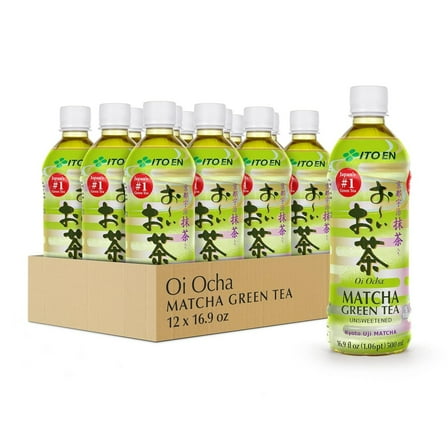 Ito En Oi Ocha Matcha Green Tea, Unsweetened Bottled Tea, 16.9 fl oz, 12 pack