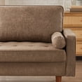 thumbnail image 4 of Modern Loveseat, Mid Century Modern Couch With 2 Bolster Pillows, Wood Legs, Track Armrest, Comfy Couch For Living Room, Small Space, Apartment, Bedroom, 4 of 8