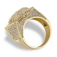 thumbnail image 2 of Forever Jewels 4Ct Round Cut Moissanite Men Star Engagement Ring 14K Yellow Gold Plated, 2 of 3