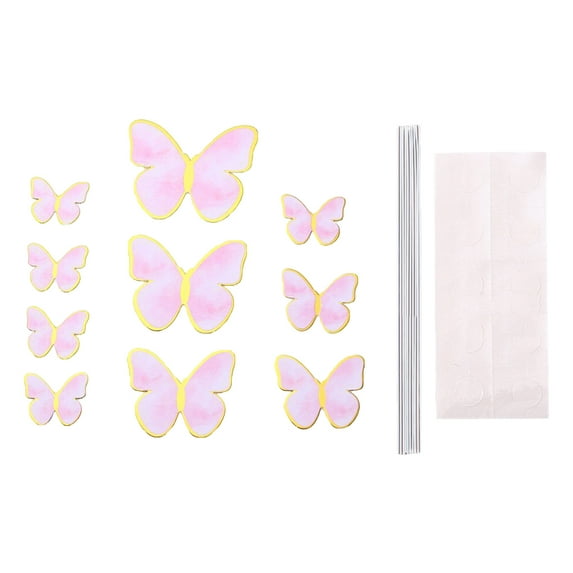Farfi Cake Topper Anti-fall Innovative Lightweight Realistic Butterfly Baking Insert Card Party Decor (Pink Type B)