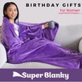 thumbnail image 2 of Manta portátil Super Blanky, color morado, 180 x 152 cm, mangas, 2 of 8