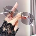 thumbnail image 6 of SharkTRUE Women's Photochromic Anti-Blue Light Rimless Glasses, Metal Frame, Gold Silver, Grey Tint, 1 Pair, 6 of 10