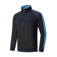 thumbnail image 5 of Guluxicc Men's Athletic Jackets Color Block Mock Neck Full Zipper Long Sleeve Solid Jackets for Gym Workout Fall Winter, 5 of 7