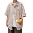 thumbnail image 3 of Camisa a rayas para hombre, Camisa a rayas para hombre, Camisas a rayas casuales de moda para hombre, Camisas de verano para hombre, Funcionalidad versátil, 3 of 9