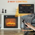 thumbnail image 4 of HOMCOM 26" Electric Fireplace Heater with Mantel, Replaceable Fireplace Insert Heater with Realistic Log and Flame Effect, Remote, White, 4 of 9