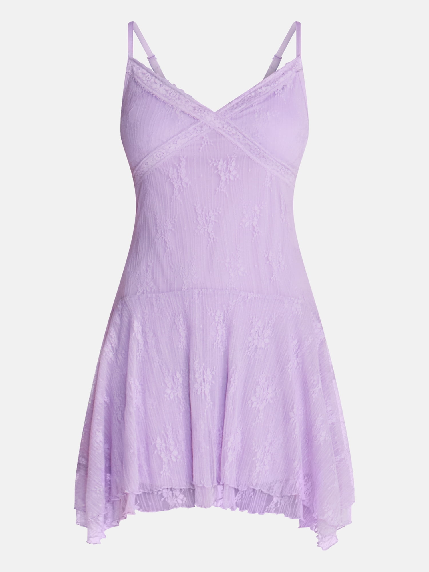 No Boundaries Lace Hanky Hem Mini Dress, Women's XXS-XXL