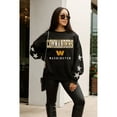 thumbnail image 6 of Women's Gameday Couture  Black Washington Commanders Velocity Relaxed Rhinestone Pullover Sweatshirt, 6 of 6