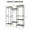 thumbnail image 4 of Heavy Duty Metal Clothes Rack Organizer with 890LBS Load Capacity, Freestanding with 4 Hanging Rods and 8 Adjustable Shelves, Space-Saving Storage for Bedroom or LaunStorage, 4 of 7