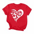 thumbnail image 5 of Xuyuer Valentines Shirts for Women Love Heart Tshirt Cute Graphic Tee Tops Women's Printed Round Neck Short Sleeved Casual T-shirt Short Sleeved Top Short Sleeve Valentines, 5 of 5