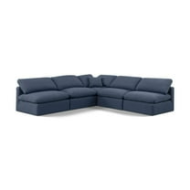 Meridian Furniture Indulge 169.5" Fabric L-Shaped Modular Sectional in Navy