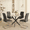 Black Chairs/Black Table, variant on UZUGUL Rectangular Tempered Glass Dining Table Set for 4 Silver Metal Legs with 4 White PU Chairs, 8mm Thick Top, Space-Saving for Kitchen