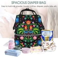 thumbnail image 5 of Xecao Roosters and Flowers print Large Capacity Nappy Bag is a multi-functional waterproof travel backpack, perfect as a nursing bag or mummy backpack for women, 5 of 6