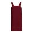 thumbnail image 3 of ERTUTUYI Women Cotton Linen Pinafore Square Cross Apron Garden Work Pinafore Dress Red 5XL, 3 of 8