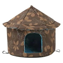 Qiweii Padded Foldable Winter Outdoor Pet House Sunscreen Stray Cat Dog House Warm Weatherproof Shelter for Outdoor Indoor Small Medium Pets