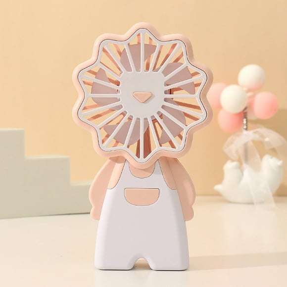 Campana Para Cocina Handheld Fan, Portrable Fan With 3 Speed, USB Rechargeable Fan Battery Operated For Outdoor, Office, Travel -Pink