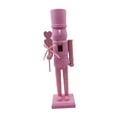 thumbnail image 4 of segolike Nutcracker Soldier Figure Decor Statue Sculpture for Outdoor Fireplace Party Pink, 4 of 9