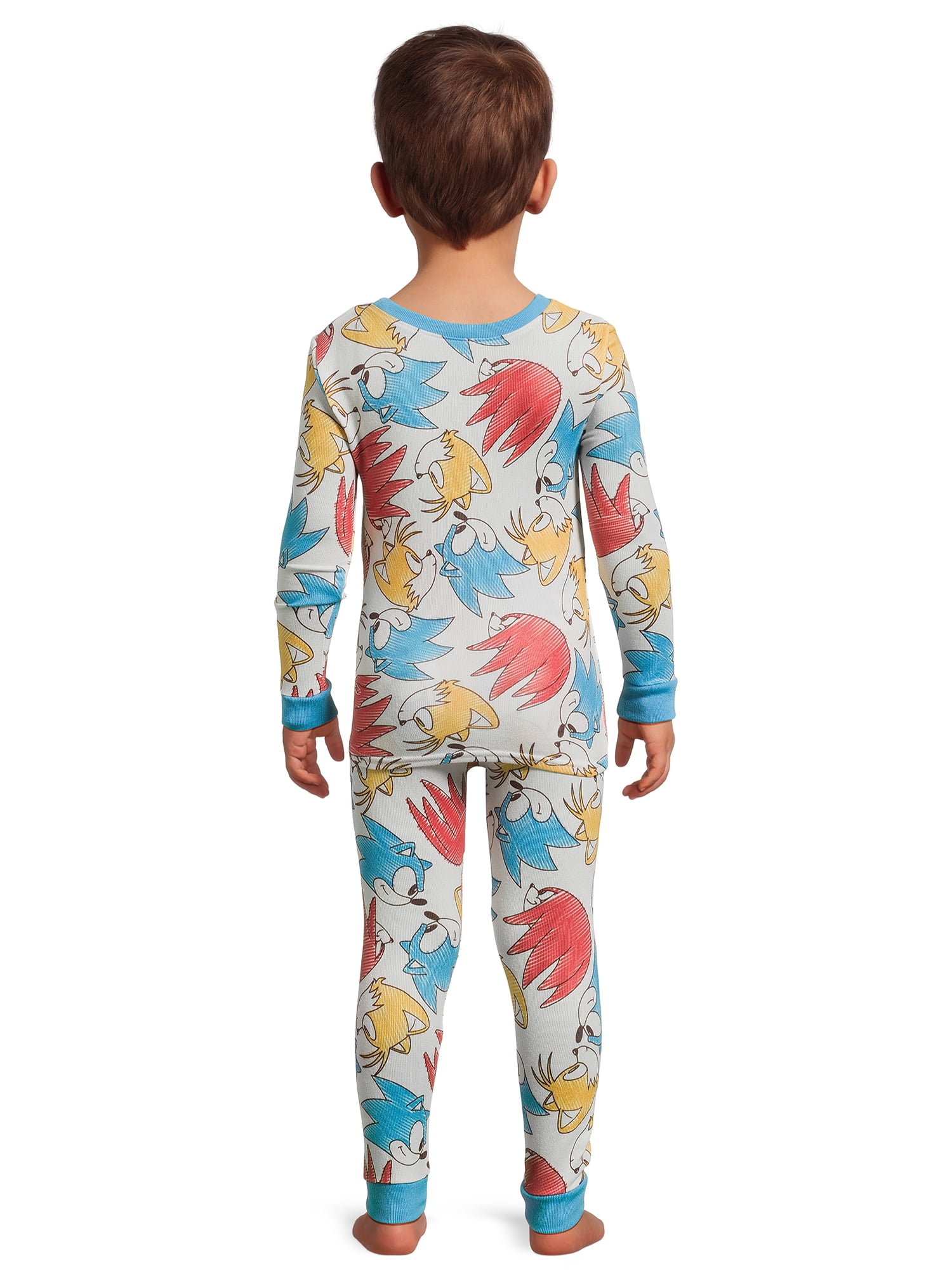 Sonic Toddler Boys Snug Fit Hacci Long Sleeve Pajama Set, 2-Piece, Sizes 12M-5T