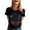 Black, variant on Women's Vintage Patriotic T-Shirt, 250 Years of Freedom Firework Pattern Tee, Ornate Border Print Tops for 4th of July Celebrations