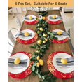 thumbnail image 4 of 13 Inch Round Placemats Set of 6, Merry Christmas Non Slip Heat Insulation PP Table Mats, Winter Snowflake Xmas Aesthetic Red Washable Place Mats for Kitchen Dining Party Table Decor, 4 of 7