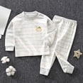 thumbnail image 2 of Linfrsh Toddler Boys Pajamas Toddler Toddler Kids Toddler Girls Boys Soft Comfy Modal Tencel Solid Raglan Sleepwear Pajamas Pjs 2pcs Set(Grey,3-6 Months), 2 of 4