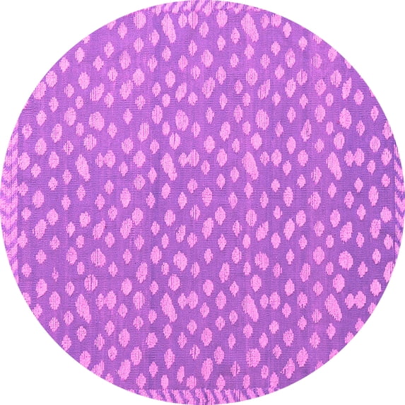 Ahgly Company Indoor Round Abstract Pink Modern Area Rugs, 6' Round