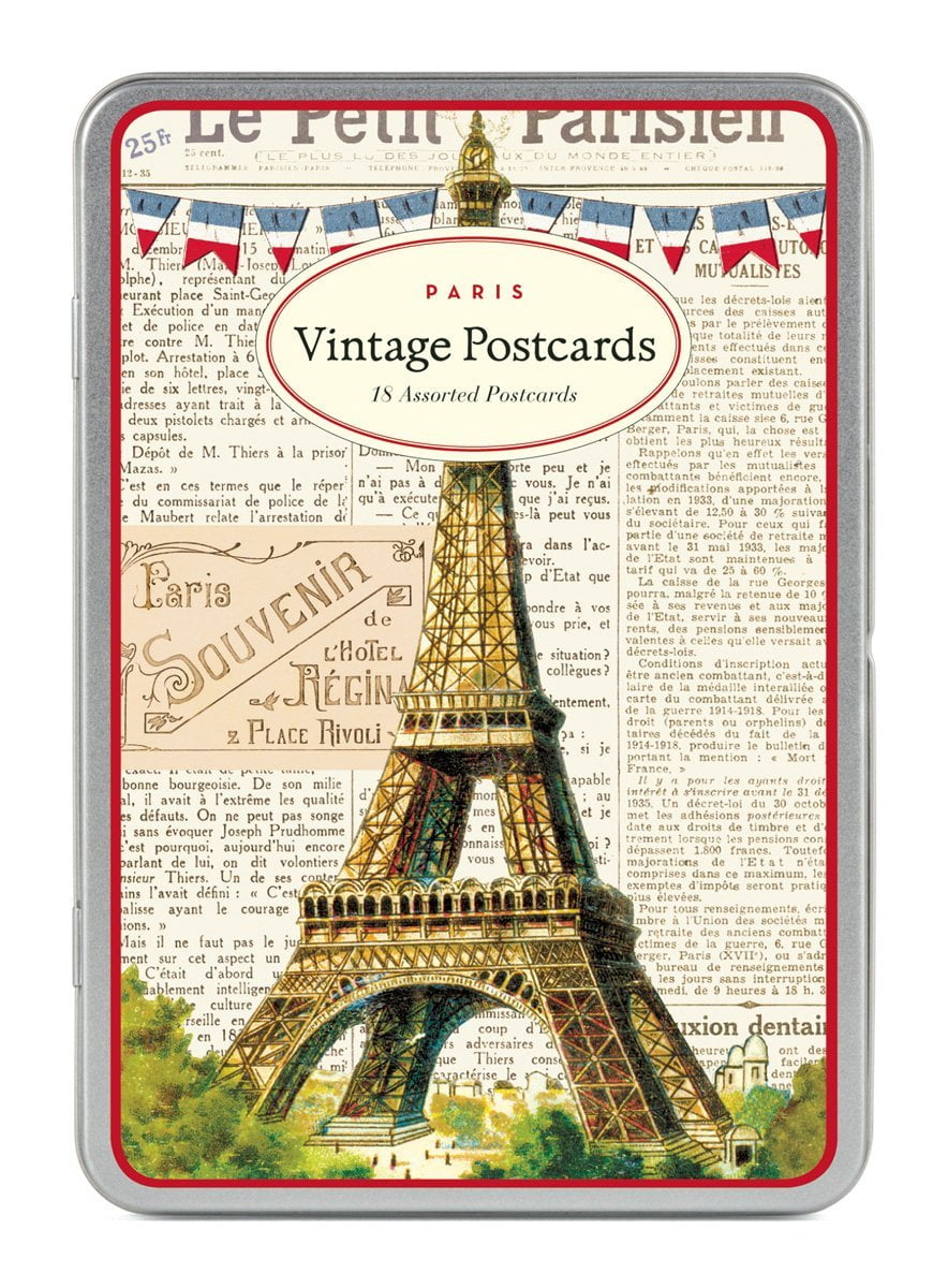 Cavallini Paris Carte Postale 18 Postcards Per Tin 6 Of 9 Designs Shown By Cavallini Co From Usa Walmart Com
