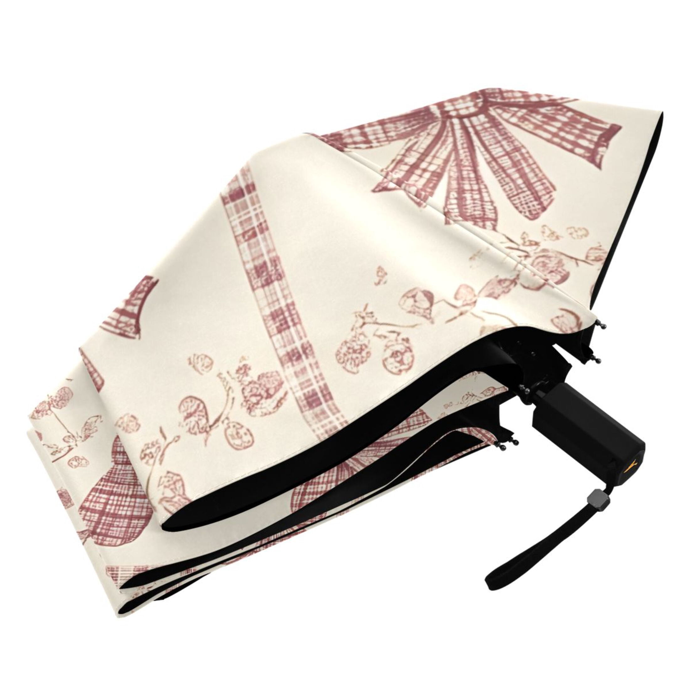 ALAZA Retro Bows UPF 50+ Compact Folding Umbrella for Rain Travel Umbrella Packable