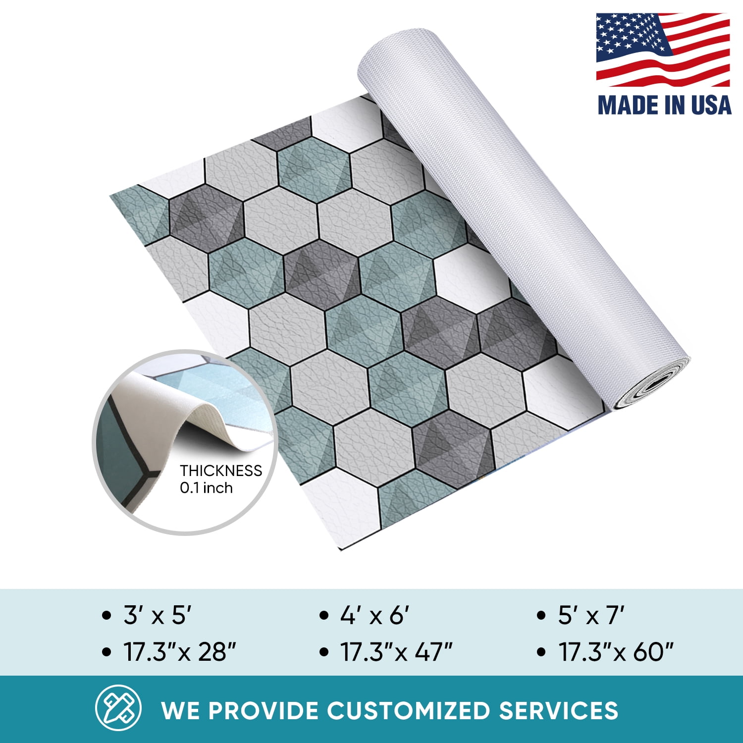 JML Outdoor Rug Waterproof Mat 4'x7' for Patios Camping