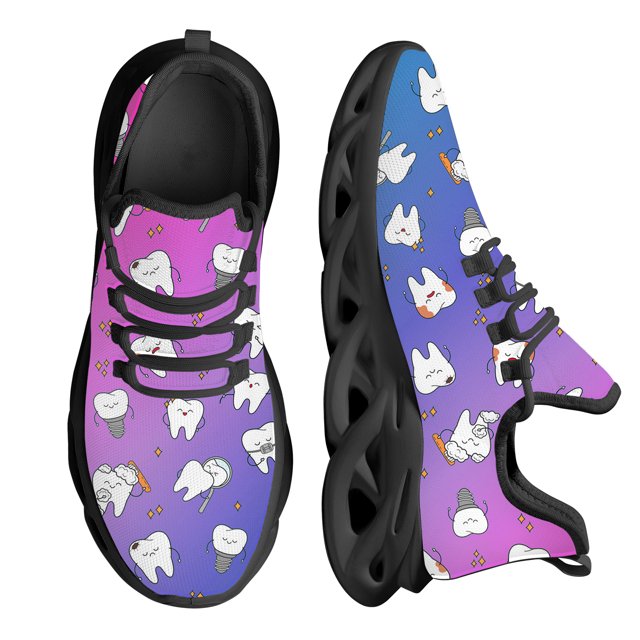 Zapatos dentales para mujer, zapatillas de deporte de malla resistentes al desgaste con diseño de diente de dentista kawaii, tenis clásicos para mujer