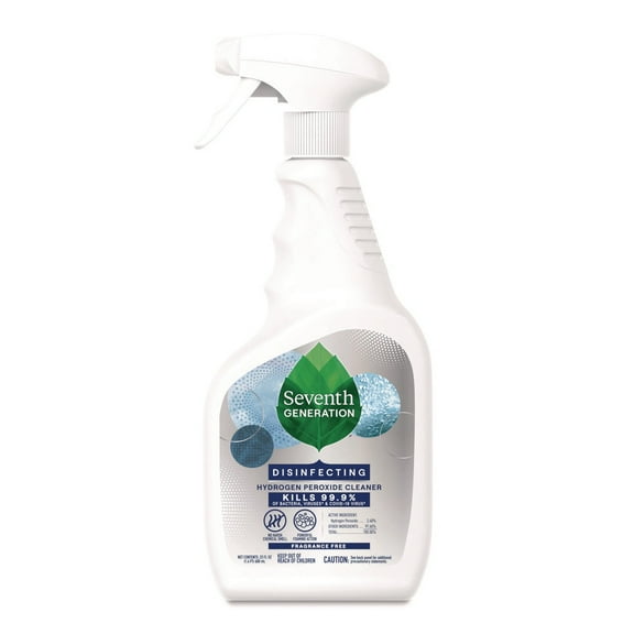 Seventh Generation 69716054 23 oz Disinfecting Hydrogen Peroxide Cleaner Spray Bottle - Fragrance-Free (12/Carton)