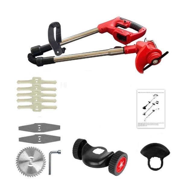 Handheld Electric Lawn Mower Foldable Trimmer Adjustable Garden Pruning Cutting Power Tools Lithium Battery 8 Accessory ,Easy to Use