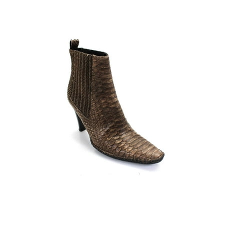 

Pre-owned|Desmo Womens Snake Skin Material Heeled Boots Light Brown Size EUR 36