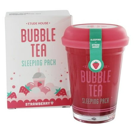Bubble Tea Sleeping Pack Overnight Face Mask Strawberry 3 5 Oz By. Etude House ...